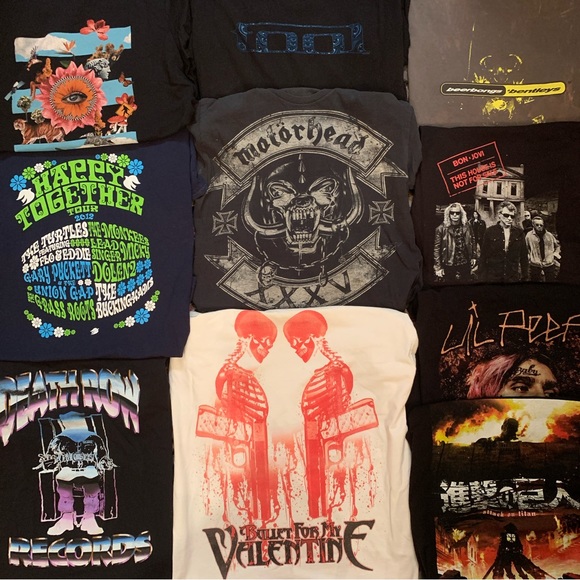 Rock Band Lot 10 T-Shirts Resale Wholesale Tour Concert Tees Tool Motorhead Mix - Picture 1 of 16